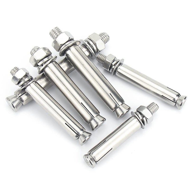 junter Store 8pcs M6 x 60mm Hex Expansion Bolts 304 Stainless Steel External Hex Nut Expansion Screw Bolts Sleeve Anchor,Pool Safety Cover Expansion Bolts,for Concrete - Image 5